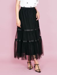 QUEENS COURT/クイーンズコート QUEENS COURT リボンティアードチュールスカート≪手洗い可能≫/508268761
