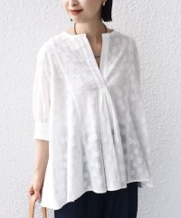 SHIPS WOMEN/《予約》【WEB限定】〈手洗い可能〉コットン ジャカード フレア ブラウス/508269354
