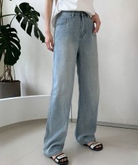 LOWO/ロワ LOWO 綿混シンプルハイウエストワイドデニムパンツ/508269826