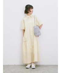Samansa Mos2 blue/◎サイドギャザーシャツワンピース/508269868