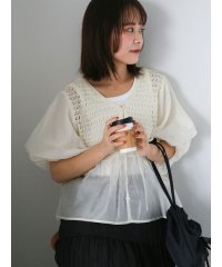 ehka sopo/◎ニットコンビバルーンスリーブブラウス/508269874