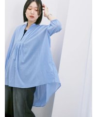 Samansa Mos2 blue/◎シフォンタックブラウス/508269875