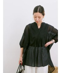 Samansa Mos2 blue/◎シフォンタックブラウス/508269875