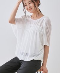 INDIVI/【洗える／体型カバー】シャーリングシアートップス/508269921