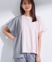 INDIVI/【洗える／汗ジミ防止】バイカラー＆アシメヘム Tシャツ/508269922