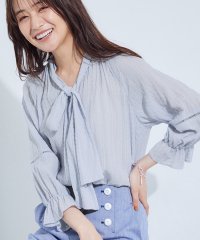 INDIVI/【洗える／シャーリング素材】ボリューム袖エアリーブラウス/508269932