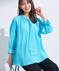 INDIVI/【洗える／シャーリング素材】ボリューム袖エアリーブラウス/508269932