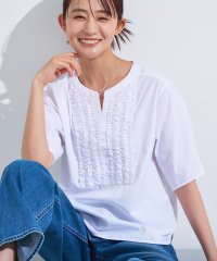 INDIVI/【洗える】胸元タックフリルブラウス/508269934