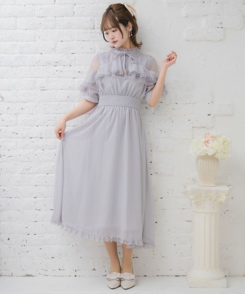 rose charm cotton race mini onepiece しの様 rose charm cotton race mini onepiece – BUNNY APARTMENT