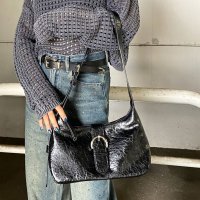 non-hedge/ノンヘッジ non－hedge 型押しベルトフラップショルダーバッグ/508270613