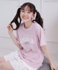 PINK-latte/接触冷感 カレッジロゴTシャツ/508270730