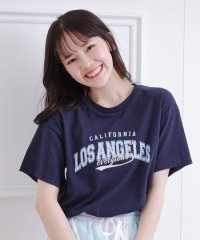 PINK-latte/接触冷感 カレッジロゴTシャツ/508270730