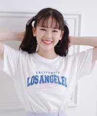 PINK-latte/接触冷感 カレッジロゴTシャツ/508270730
