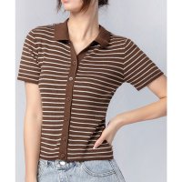 miniministore/ミニミニストア miniministore ボーダー柄ニットポロシャツレディース半袖/508270977