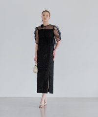 Leja/レジャ Leja チュールフラワーモチーフドットストーンIラインドレスワンピース2点セット美脚効果結婚式 パーティードレス 成人式 二次会 同窓会 お呼ばれ オ/508271049