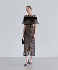 Leja/レジャ Leja 3WAYフラワーチュールアシンメトリーIラインドレス2点セット美脚効果結婚式 パーティードレス 成人式 二次会 同窓会 お呼ばれ オケージョン/508271050