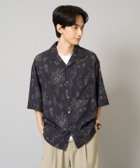 a.v.v (MEN)/【イージーケア/接触冷感】ダークフラワー五分袖オープンカラーシャツ【シワになりにくい】/508194781