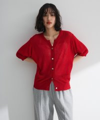 Green Parks/グリーン パークス Green Parks スキッパー半袖ニットカーディガン/508271583