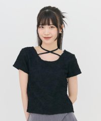 REDYAZEL/3DフラワーレースコンパクトTシャツ/508271479