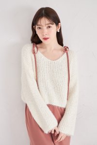 tocco closet/トッコクローゼット tocco closet シャギーニットプルオーバー×リボンショルダーワンピースセットアップ/508272748