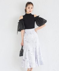 tocco closet/トッコクローゼット tocco closet リボン付きシアーバルーンスリーブ切り替えリブニットプルオーバー/508272756