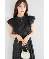 tocco closet/トッコクローゼット tocco closet ウエストリボン付きパール装飾ラッフルフリルフラワーレースワンピース/508272757