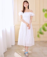 AND COUTURE/バックレースアップオフショルティアードワンピース/508272949