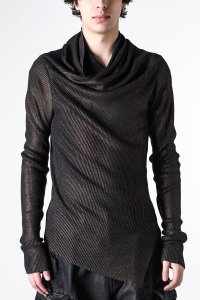 JULIUS/ユリウス JULIUS COATED RAYON/WOOL YARN KNIT SWEATER/508273319