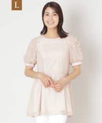 TO BE CHIC(L SIZE)/【L】リボンチュール チュニックブラウス/508162647