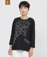 エヴェックス バイ クリツィア　Lサイズ/【L】【WEB・一部店舗限定】【接触冷感】【ウォシャブル】パンサーエンブロイダリー七分袖カットソー/508267750