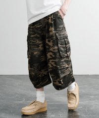 Rocky Monroe/ロッキーモンロー Rocky Monroe カーゴパンツ ハーフ メンズ レディース ショート ワイド 短パン 膝下 半パン クロップド 7分丈 膝タック ミリ/508274149