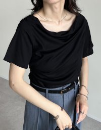 Re:EDIT/リエディ Re:EDIT リブカットソードレープTシャツ/508274218