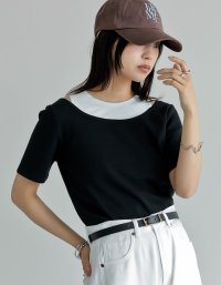 Re:EDIT/リエディ Re:EDIT スムースカットソーレイヤード風Tシャツ/508274250