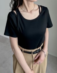 Re:EDIT/リエディ Re:EDIT スムースカットソーアシンメトリーTシャツ/508274252