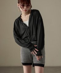 Fashion Letter/ファッションレター Fashion Letter UPF50+ 接触冷感 指穴付き クロップド丈ラッシュガードパーカー/508274328