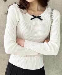 me Jane/ミージェーン me Jane 胸元レース×リボンニットトップス/508274411
