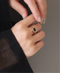 Lilas/オーバルオニキスフラットリング K10/508274536