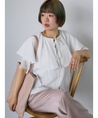 ehka sopo/シワ加工ケープカラーブラウス/508274767
