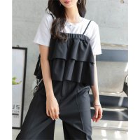 KOBE LETTUCE/コウベレタス KOBE LETTUCE [ Petitle / プチレ ] 2点セット マルチウェイキャミソール × タックワイドパンツ【プチ】 [E3507]/508274873