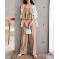KOBE LETTUCE/コウベレタス KOBE LETTUCE [ Petitle / プチレ ] 2点セット マルチウェイキャミソール × タックワイドパンツ【プチ】 [E3507]/508274873