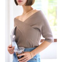 KOBE LETTUCE/コウベレタス KOBE LETTUCE カシュクールVネック半袖ニットトップス [N1195]/508274879