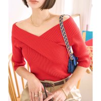 KOBE LETTUCE/コウベレタス KOBE LETTUCE カシュクールVネック半袖ニットトップス [N1195]/508274879