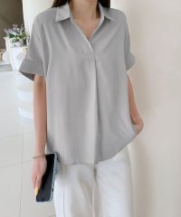 Flolia/フロリア Flolia スキッパーデザイン半袖ブラウス オフィス ビジネス フォーマル セレモニー 卒業式 卒園式 入学式 入園式/508275124