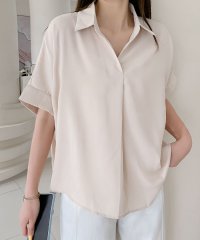 Flolia/フロリア Flolia スキッパーデザイン半袖ブラウス オフィス ビジネス フォーマル セレモニー 卒業式 卒園式 入学式 入園式/508275124