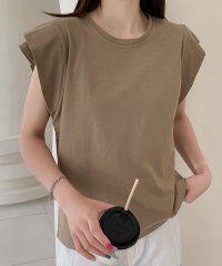LOWO/ロワ LOWO 【綿100％使用】ニュアンスカラーフレンチスリーブTシャツ カットソー/508275132