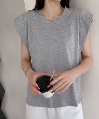 LOWO/ロワ LOWO 【綿100％使用】ニュアンスカラーフレンチスリーブTシャツ カットソー/508275132