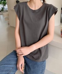 LOWO/ロワ LOWO 【綿100％使用】ニュアンスカラーフレンチスリーブTシャツ カットソー/508275132