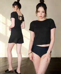 OSYAREVO/オシャレボ OSYAREVO 【ネット限定】バックシャン ニット 水着 体型カバー セットアップ レディース 【返品不可商品】/508275196