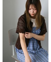 ehka sopo/透かし編み襟付きカーディガン/508275290