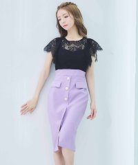Tika/ティカ Tika キャバドレス [Anella/アネラ] レースフリル袖 ハイウエスト切り替え 膝丈タイドレス (Sサイズ～Lサイズ)/508275460